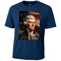 Thomas Jefferson 3rd President Of The United States Portrait Cooling Performance Crew T-Shirt