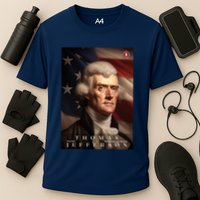 Thomas Jefferson 3rd President Of The United States Portrait Cooling Performance Crew T-Shirt