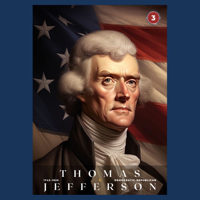 Thomas Jefferson 3rd President Of The United States Portrait Cooling Performance Crew T-Shirt