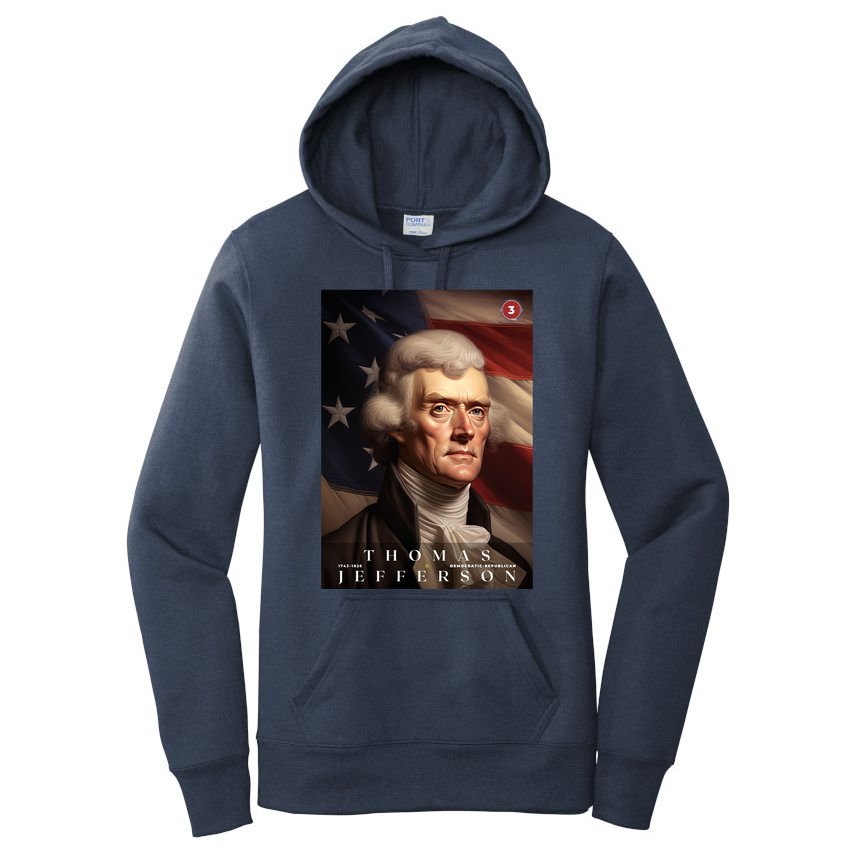 Thomas Jefferson 3rd President Of The United States Portrait Women's Pullover Hoodie