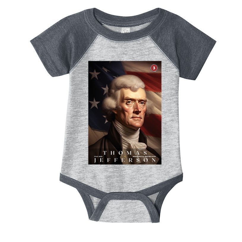 Thomas Jefferson 3rd President Of The United States Portrait Infant Baby Jersey Bodysuit