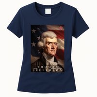 Thomas Jefferson 3rd President Of The United States Portrait Womens T-Shirt