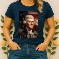 Thomas Jefferson 3rd President Of The United States Portrait Womens T-Shirt
