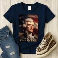 Thomas Jefferson 3rd President Of The United States Portrait Womens T-Shirt