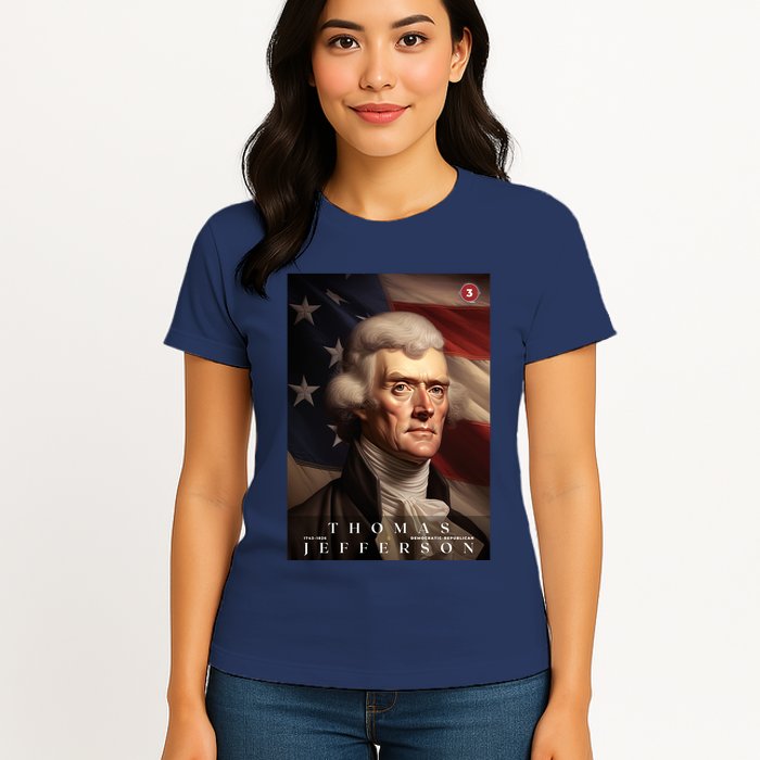 Thomas Jefferson 3rd President Of The United States Portrait Womens T-Shirt