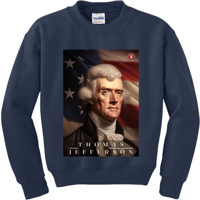 Thomas Jefferson 3rd President Of The United States Portrait Kids Sweatshirt