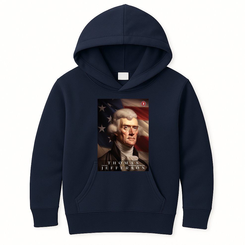 Thomas Jefferson 3rd President Of The United States Portrait Kids Hoodie
