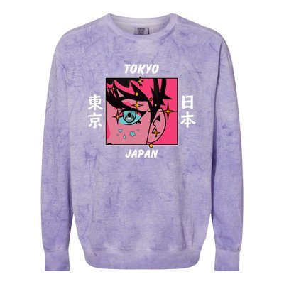 Tokyo Japan Anime Boy Sparkling Eyes Colorblast Crewneck Sweatshirt