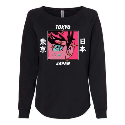 Tokyo Japan Anime Boy Sparkling Eyes Womens California Wash Sweatshirt