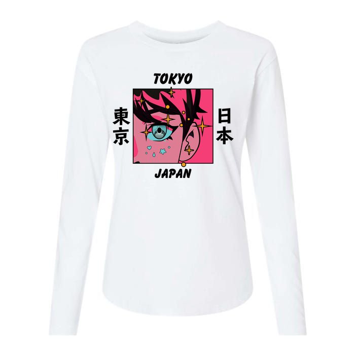 Tokyo Japan Anime Boy Sparkling Eyes Womens Cotton Relaxed Long Sleeve T-Shirt