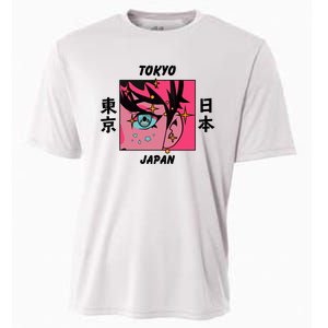 Tokyo Japan Anime Boy Sparkling Eyes Cooling Performance Crew T-Shirt