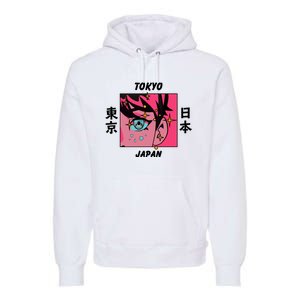 Tokyo Japan Anime Boy Sparkling Eyes Premium Hoodie