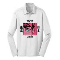 Tokyo Japan Anime Boy Sparkling Eyes Silk Touch Performance Long Sleeve Polo