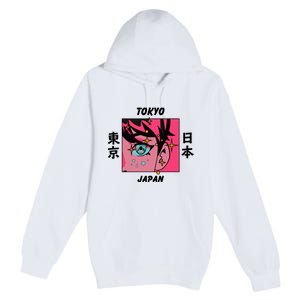 Tokyo Japan Anime Boy Sparkling Eyes Premium Pullover Hoodie