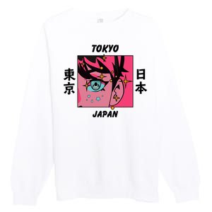 Tokyo Japan Anime Boy Sparkling Eyes Premium Crewneck Sweatshirt