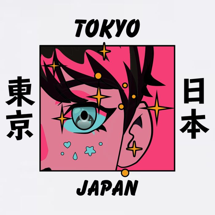 Tokyo Japan Anime Boy Sparkling Eyes Kids T-Shirt