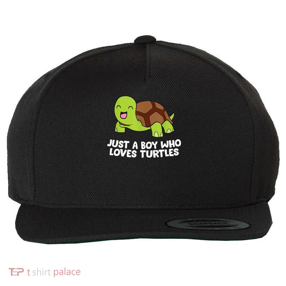 Turtle Just A Boy Who Loves Turtles Wool Snapback Cap