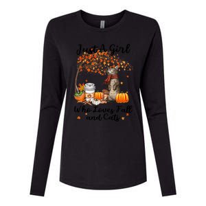 Tu Just A Who Loves Fall And Cat Costume Thanksgiving Cool Gift Womens Cotton Relaxed Long Sleeve T-Shirt