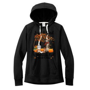 Tu Just A Who Loves Fall And Cat Costume Thanksgiving Cool Gift Women's Fleece Hoodie