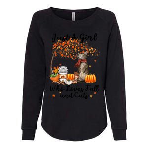 Tu Just A Who Loves Fall And Cat Costume Thanksgiving Cool Gift Womens California Wash Sweatshirt