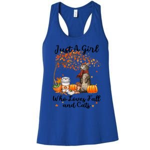 Tu Just A Who Loves Fall And Cat Costume Thanksgiving Cool Gift Women's Racerback Tank