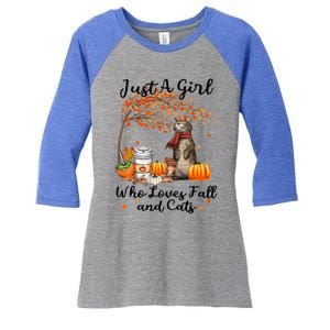 Tu Just A Who Loves Fall And Cat Costume Thanksgiving Cool Gift Women's Tri-Blend 3/4-Sleeve Raglan Shirt