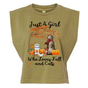 Tu Just A Who Loves Fall And Cat Costume Thanksgiving Cool Gift Garment-Dyed Women's Muscle Tee