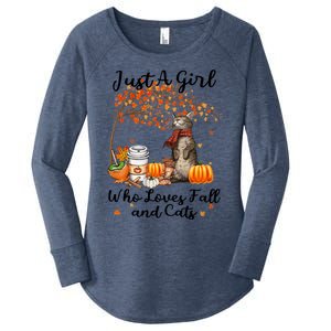 Tu Just A Who Loves Fall And Cat Costume Thanksgiving Cool Gift Women's Perfect Tri Tunic Long Sleeve Shirt