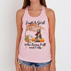 Tu Just A Who Loves Fall And Cat Costume Thanksgiving Cool Gift Women's Knotted Racerback Tank