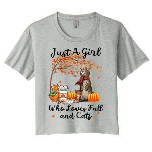 Tu Just A Who Loves Fall And Cat Costume Thanksgiving Cool Gift Women's Crop Top Tee