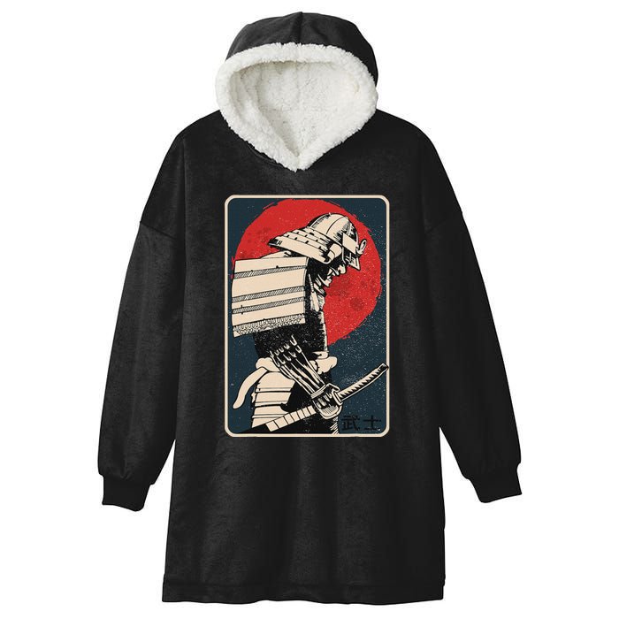 Tokyo Japanese Asia Martial Arts Style Retro Samurai Hooded Wearable Blanket