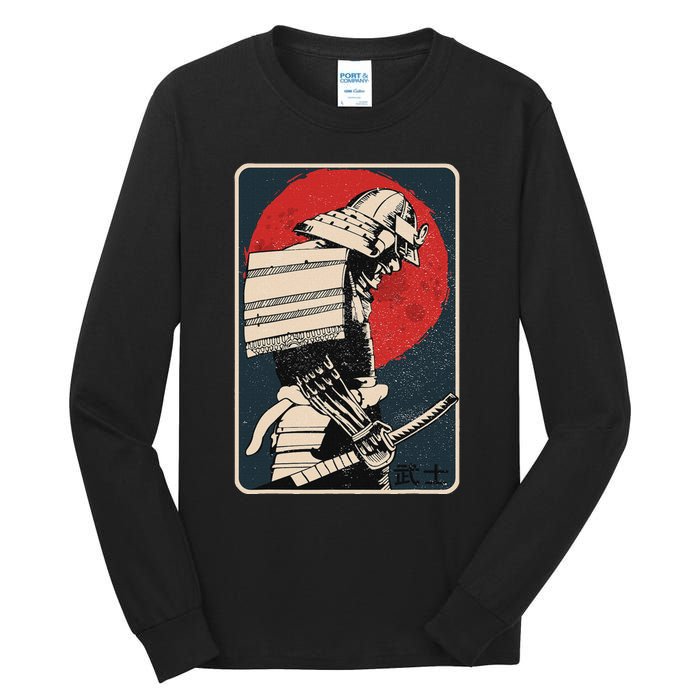 Tokyo Japanese Asia Martial Arts Style Retro Samurai Tall Long Sleeve T-Shirt