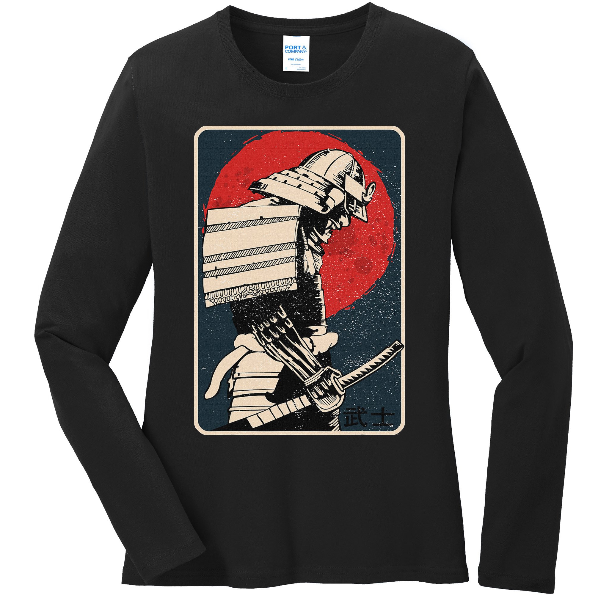 Tokyo Japanese Asia Martial Arts Style Retro Samurai Ladies Long Sleeve Shirt