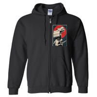 Tokyo Japanese Asia Martial Arts Style Retro Samurai Full Zip Hoodie