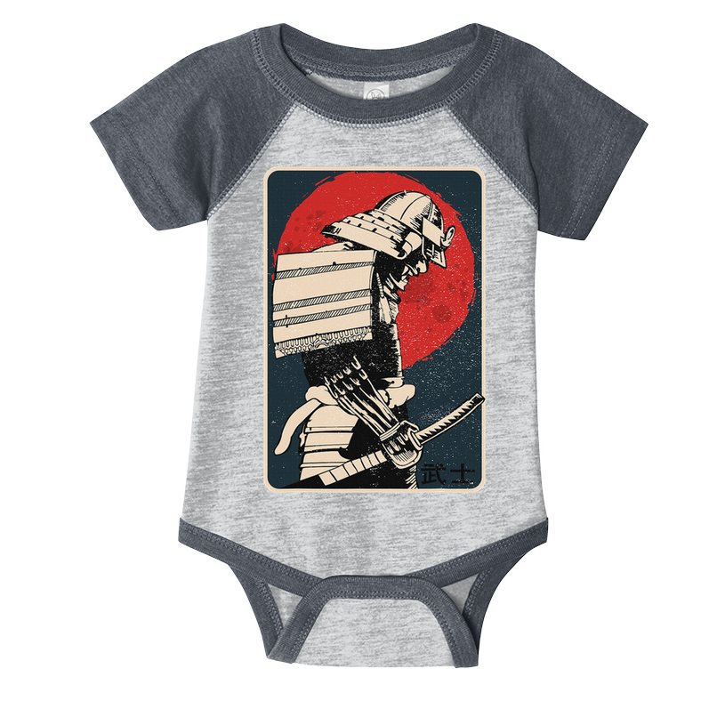 Tokyo Japanese Asia Martial Arts Style Retro Samurai Infant Baby Jersey Bodysuit