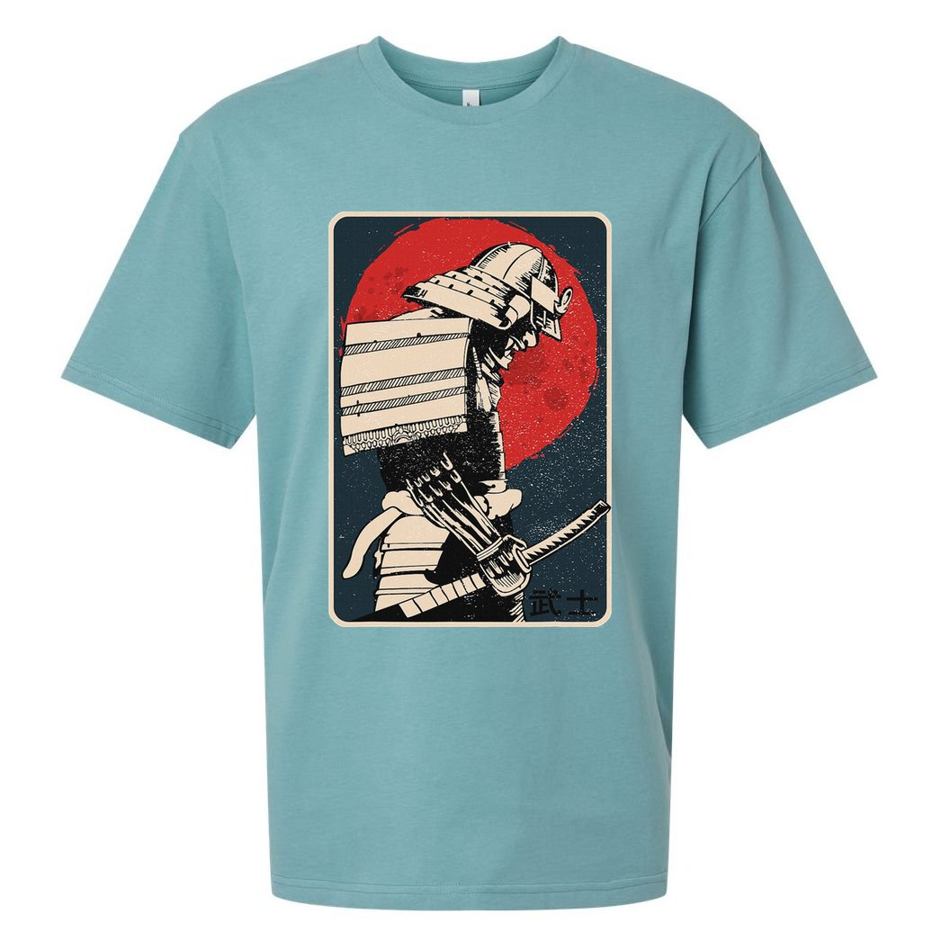 Tokyo Japanese Asia Martial Arts Style Retro Samurai Sueded Cloud Jersey T-Shirt