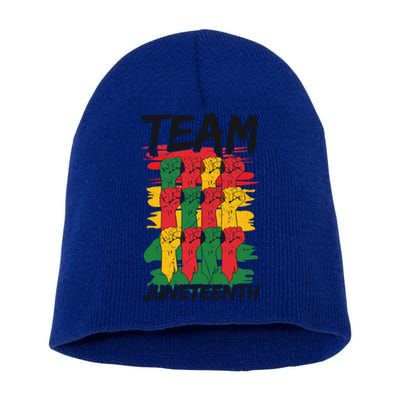 Team Juneteenth Black History Freedom Great Gift Short Acrylic Beanie