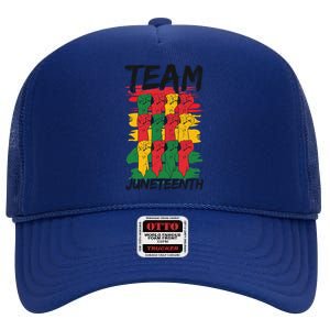 Team Juneteenth Black History Freedom Great Gift High Crown Mesh Back Trucker Hat