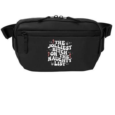 The Jolliest Bitch On The Naughty List gift for Christmas Crossbody Pack