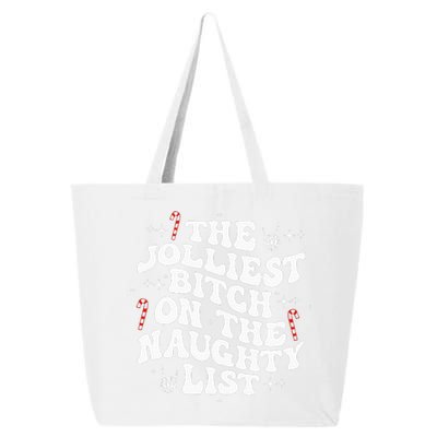 The Jolliest Bitch On The Naughty List gift for Christmas 25L Jumbo Tote