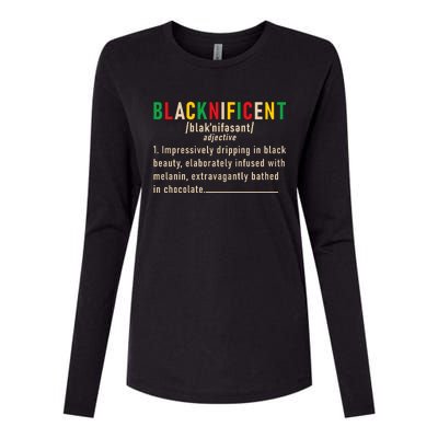 Trendy Juneteenth Blacknificent Graphic Womens Cotton Relaxed Long Sleeve T-Shirt