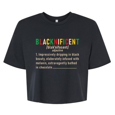 Trendy Juneteenth Blacknificent Graphic Bella+Canvas Jersey Crop Tee