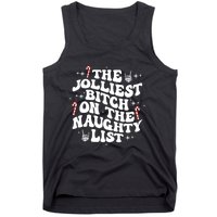 The Jolliest Bitch On The Naughty List Funny Christmas Tank Top