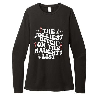 The Jolliest Bitch On The Naughty List Funny Christmas Womens CVC Long Sleeve Shirt