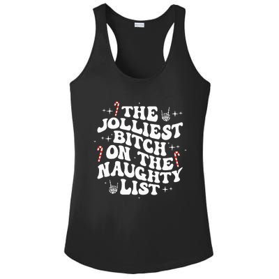 The Jolliest Bitch On The Naughty List Funny Christmas Ladies PosiCharge Competitor Racerback Tank