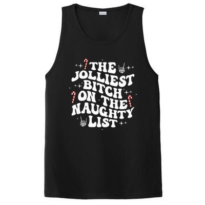 The Jolliest Bitch On The Naughty List Funny Christmas PosiCharge Competitor Tank