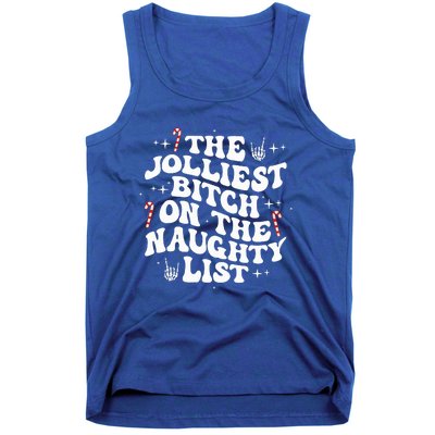 The Jolliest Bitch On The Naughty List Funny Christmas Tank Top