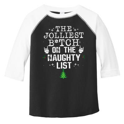 The Jolliest Bitch On The Naughty List Funny Christmas Toddler Fine Jersey T-Shirt