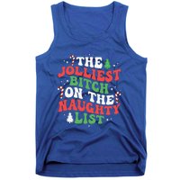 The Jolliest Bitch On The Naughty List Funny Christmas Tank Top