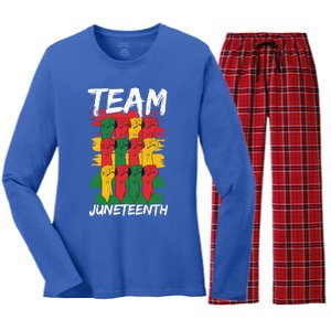 Team Juneteenth Black History Freedom Gift Women's Long Sleeve Flannel Pajama Set 